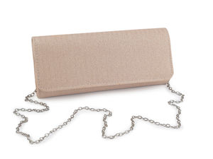 Elegant Lurex Glitter Clutch Evening Handbag with Detachable Chain Strap