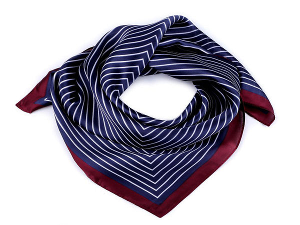 Premium Satin Square Scarf with Fine Stripe Accent - 70x70 cm Elegant Neck and Hair Accessory