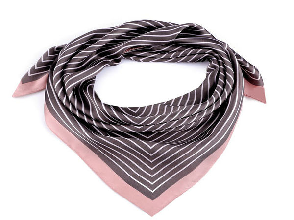 Premium Satin Square Scarf with Fine Stripe Accent - 70x70 cm Elegant Neck and Hair Accessory