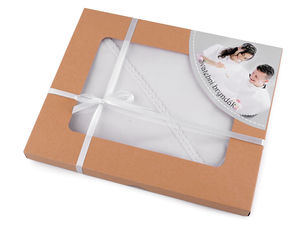 DIY Bride and Groom Wedding Bib Set - Customizable Newlywed First Lunch Accessories, White