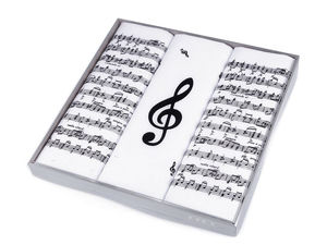Premium Men's Handkerchief Gift Set - Elegant Chess and Music Notes (3-Pack)
