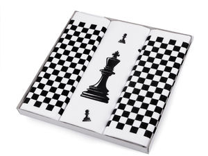 Premium Men's Handkerchief Gift Set - Elegant Chess and Music Notes (3-Pack)
