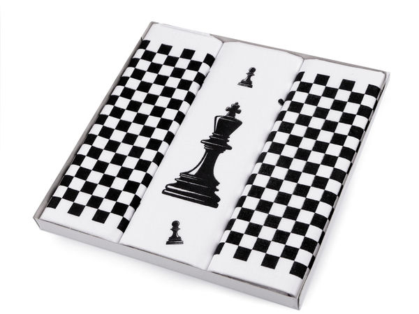 Premium Men's Handkerchief Gift Set - Elegant Chess and Music Notes (3-Pack)
