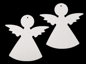 Premium White Wooden Angel Cut-Out Ornament - 9.5 x 10 cm DIY Craft Decoration