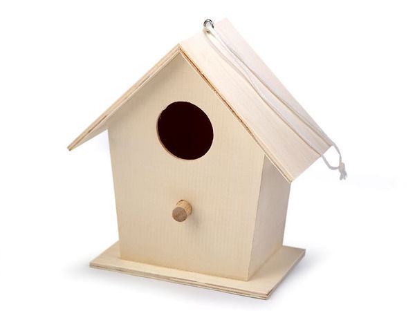 DIY Hanging Wooden Birdhouse Craft Kit - Paintable Natural Wood Bird House for Crafts, Decoupage, and Home Decor