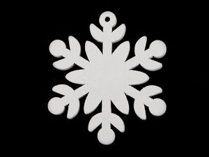 White Wooden Christmas Cut-Out Hanging Ornaments for Holiday Crafts and Decor