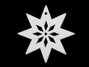 White Wooden Christmas Cut-Out Hanging Ornaments for Holiday Crafts and Decor