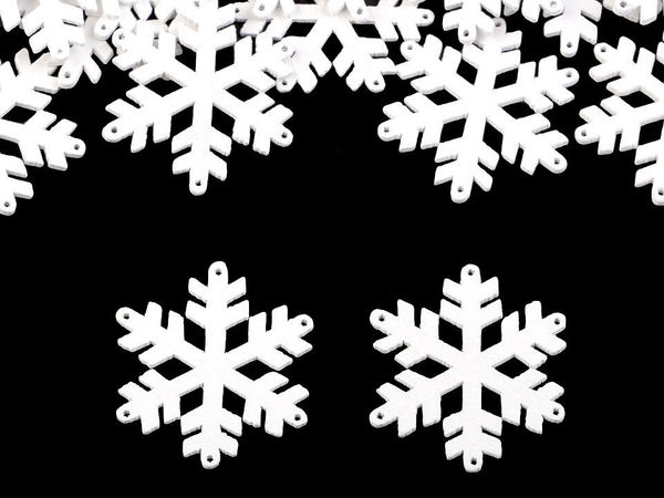 Premium White Wooden Snowflake Cut-Out for DIY Crafts & Christmas Decor