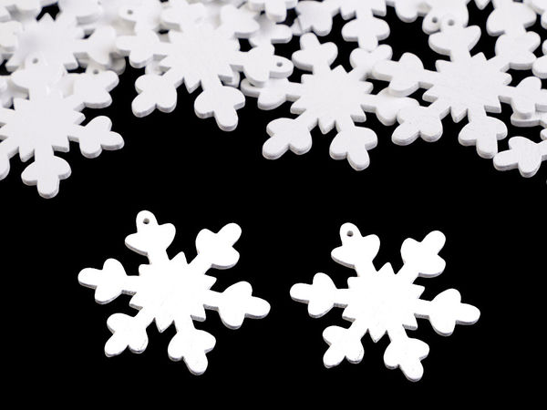 Premium White Wooden Snowflake Cut-Out for DIY Crafts & Christmas Decor