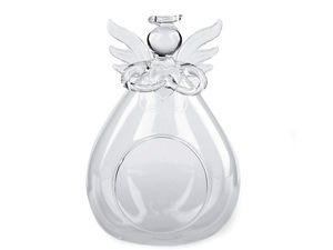 Elegant Glass Angel Aerarium & Hanging Terrarium Ornament (8x12 cm) - Versatile Decorative Figurine