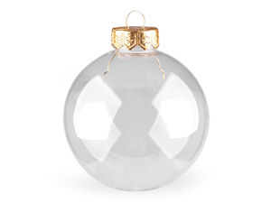 Fillable Plastic Bauble Christmas Ornament for DIY Crafts - Ø8 cm