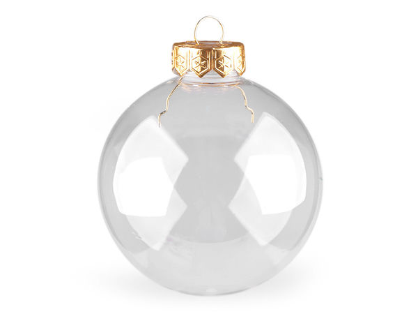 Fillable Plastic Bauble Christmas Ornament for DIY Crafts - Ø8 cm