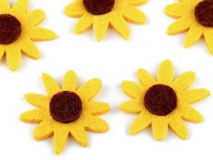 Premium Felt Flower Embellishments (30mm) - Sunflower & Daisy Motif for Sewing, Scrapbooking, and DIY Crafts