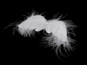 Elegant Feather Angel Wings with Pearl Accents - Clip-On Craft and Holiday Decorations (3-Piece Set)
