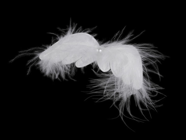 Elegant Feather Angel Wings with Pearl Accents - Clip-On Craft and Holiday Decorations (3-Piece Set)