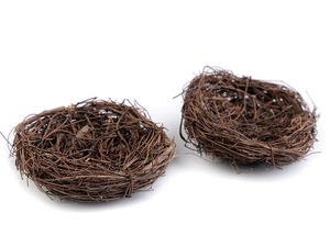 Natural Brown Wicker Decorative Nest (8cm) - Miniature Bird Nest for Crafts, Easter Decor, Rustic Weddings & Floral Displays