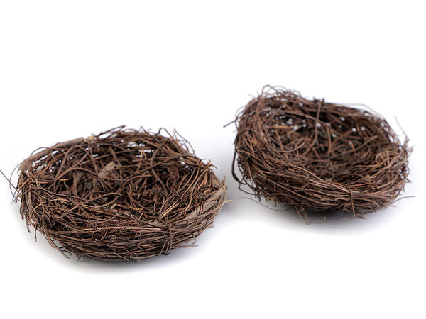 Natural Brown Wicker Decorative Nest (8cm) - Miniature Bird Nest for Crafts, Easter Decor, Rustic Weddings & Floral Displays