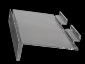 Premium Transparent Acrylic Retail Display Shelf (11.5 x 25 cm) | Label Holder for L & T Slot Panels