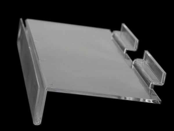 Premium Transparent Acrylic Retail Display Shelf (11.5 x 25 cm) | Label Holder for L & T Slot Panels