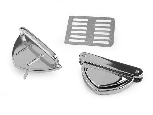Premium 3-Piece Metal Handbag Lock Set (52 x 35 mm) - Professional Purse Clasp & Closure for Bag Making and Crafts