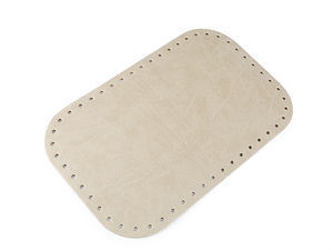 Premium Italian Eco-Leather Handbag Bottom Shaper Pad - 18x28cm Crochet & Sewing Purse Base Insert with Pre-Drilled Holes (Ecru)
