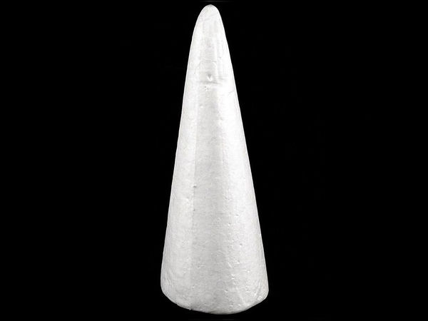Large Polystyrene Styrofoam Craft Cone (17 x 54 cm) for DIY Christmas Decorations, Floral Displays, and Holiday Crafts