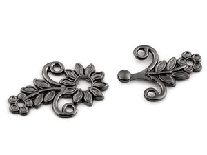 Floral Motif Metal Decorative Clasp Fastener - Elegant Two-Piece Clasp for Sweaters, Jackets, Handbags, and Waist Adjustment