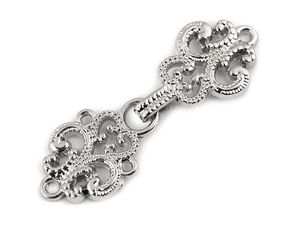 Premium Decorative Filigree Hook and Eye Clasp Fasteners - Sew-On Metal Closure for Sweaters, Cardigans, and Jackets