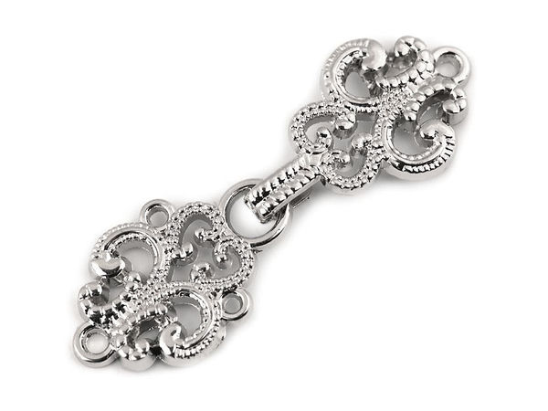 Premium Decorative Filigree Hook and Eye Clasp Fasteners - Sew-On Metal Closure for Sweaters, Cardigans, and Jackets