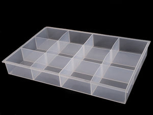 Premium 12-Compartment Clear Organizer Box for Crafts, Jewelry & Beads - 23 x 34.5 x 4.5 cm
