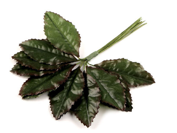 Bendable Artificial Rose Leaf Picks for DIY Crafts, Wreaths, and Floral Arrangements (12-Leaf Bundle)