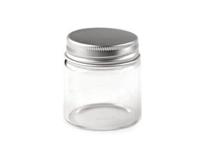 Premium Clear Glass Storage Jar with Secure Metal Screw Lid (50ml, 47x50mm)