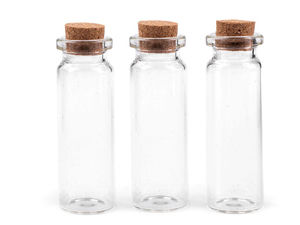 Premium Miniature Clear Glass Bottles with Natural Cork Stoppers - 13ml Craft Vials for Storage, Jewelry Making & Decorative Displays (20x60mm)