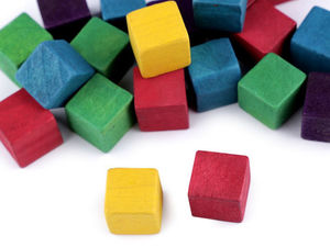 Premium Wooden Craft Cubes (15x15mm) - Multi-Use DIY Wood Blocks for Crafts, Learning, and Games