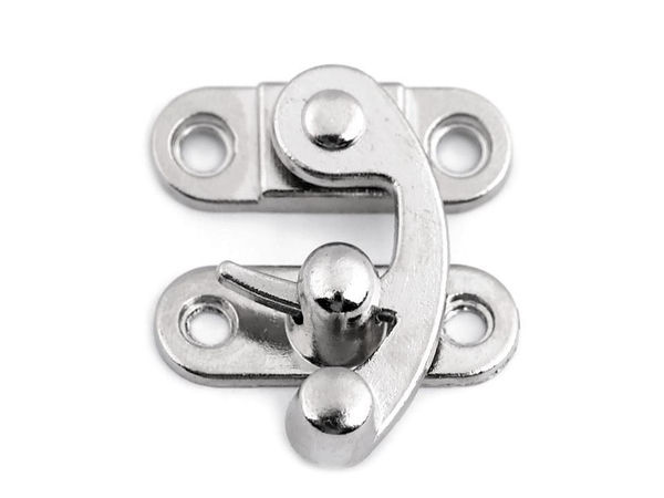 Vintage Metal Latch Lock - Antique Curved Catch Buckle Fastener for Jewelry Boxes, Chests & Wooden Cases