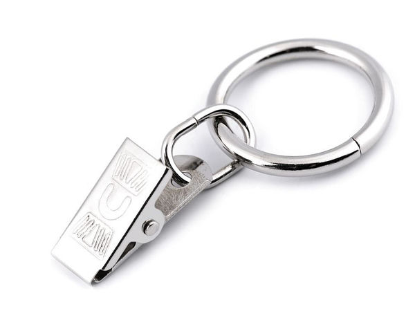 Premium Metal Curtain Rings with Clips (Ø25mm) - Heavy-Duty Drapery Hangers for Rods up to 18mm, Nickel Finish