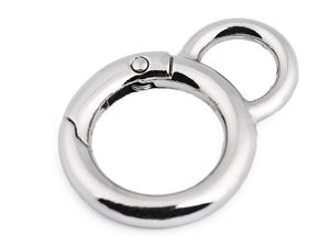 Round Spring O-Ring Carabiner Clips with Attached Loop (19mm) - Premium Metal Gate Rings for Keychains, Handbag Accessories, and Haberdashery