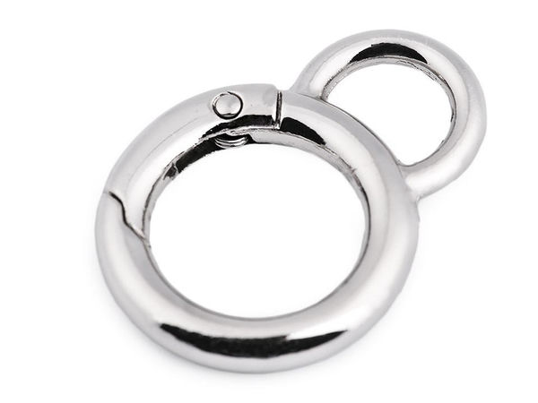 Round Spring O-Ring Carabiner Clips with Attached Loop (19mm) - Premium Metal Gate Rings for Keychains, Handbag Accessories, and Haberdashery