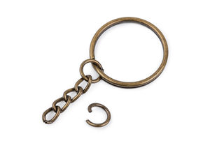 Keychain Split Ring with Link Chain (25mm) – Premium Metal Hardware for DIY Crafts, Pendants & Custom Keyrings