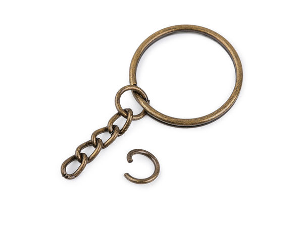 Keychain Split Ring with Link Chain (25mm) – Premium Metal Hardware for DIY Crafts, Pendants & Custom Keyrings