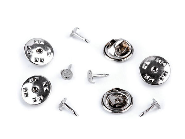 Metal Brooch Base Pin & Short Lapel Pin Blank with Safety Catch - Ø11 mm