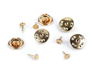 Metal Brooch Base Pin & Short Lapel Pin Blank with Safety Catch - Ø11 mm