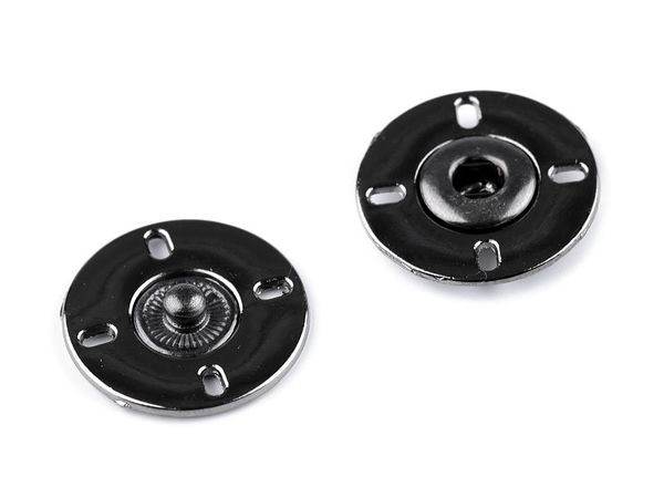 Premium Metal Snap Fasteners – Large 21mm Sew-On Press Studs, Black Nickel
