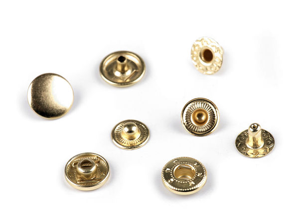 Premium Metal Press Studs and Snap Fasteners, 12mm - Professional Heavy-Duty 4-Piece Set for Leather and Medium-Thick Fabrics