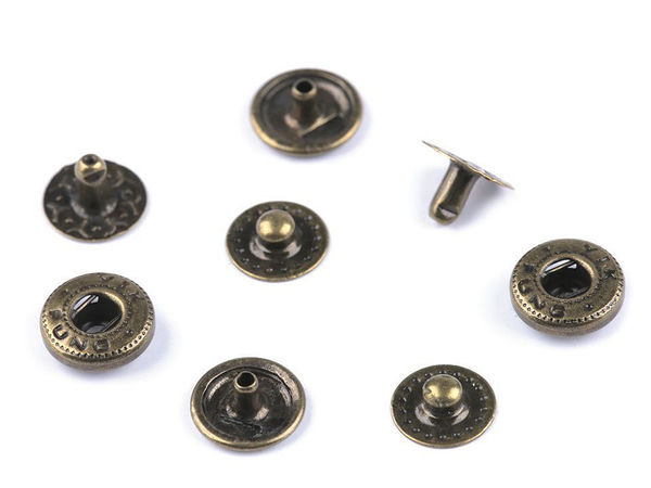 Premium Metal Press Stud Snap Fasteners (10mm) for Leathercraft, Bags, and Medium-Thick Fabrics - 4-Part Set