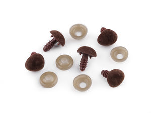 Premium Flocked Safety Velvet Noses with Washers (14x15mm) | High-Quality Craft Toy Noses for DIY Amigurumi, Plush & Crochet Dolls