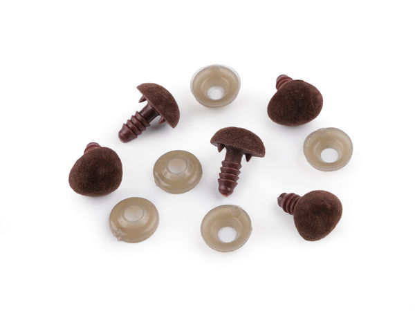 Premium Flocked Safety Velvet Noses with Washers (14x15mm) | High-Quality Craft Toy Noses for DIY Amigurumi, Plush & Crochet Dolls