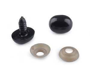 Premium Black Oval Safety Noses and Eyes (13x16mm) with Washers for DIY Dolls, Crocheted Toys & Plush Crafts