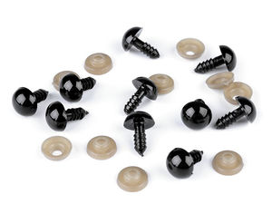 Premium 12mm Black Plastic Safety Eyes with Washers for DIY Doll and Plush Toy Making