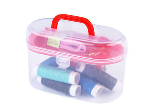 Compact Sewing Kit Organizer with Removable Storage Tray - Premium Portable Sewing Supplies and Repair Kit